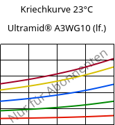 Kriechkurve 23°C, Ultramid® A3WG10 (feucht), PA66-GF50, BASF