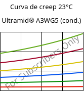 Curva de creep 23°C, Ultramid® A3WG5 (Cond), PA66-GF25, BASF