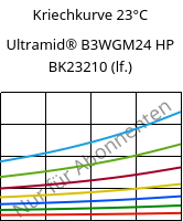 Kriechkurve 23°C, Ultramid® B3WGM24 HP BK23210 (feucht), PA6-(GF+MD)30, BASF