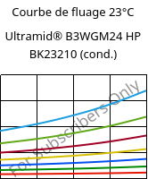 Courbe de fluage 23°C, Ultramid® B3WGM24 HP BK23210 (cond.), PA6-(GF+MD)30, BASF