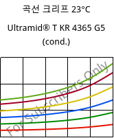 곡선 크리프 23°C, Ultramid® T KR 4365 G5 (응축), PA6T/6-GF25 FR(52), BASF