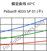 蠕变曲线 60°C, Pebax® 4033 SP 01 (烘干), TPA, ARKEMA