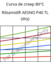 Curva de creep 80°C, Rilsamid® AESNO P40 TL (Seco), PA12, ARKEMA