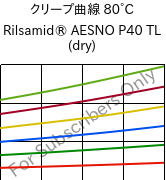 クリープ曲線 80°C, Rilsamid® AESNO P40 TL (乾燥), PA12, ARKEMA