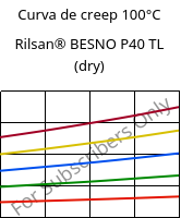 Curva de creep 100°C, Rilsan® BESNO P40 TL (Seco), PA11, ARKEMA