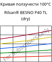 Кривая ползучести 100°C, Rilsan® BESNO P40 TL (сухой), PA11, ARKEMA