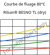 Courbe de fluage 80°C, Rilsan® BESNO TL (sec), PA11, ARKEMA