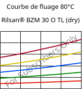 Courbe de fluage 80°C, Rilsan® BZM 30 O TL (sec), PA11-GF30, ARKEMA