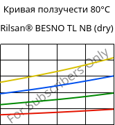 Кривая ползучести 80°C, Rilsan® BESNO TL NB (сухой), PA11, ARKEMA