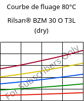 Courbe de fluage 80°C, Rilsan® BZM 30 O T3L (sec), PA11-GF30, ARKEMA