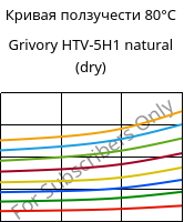 Кривая ползучести 80°C, Grivory HTV-5H1 natural (сухой), PA6T/6I-GF50, EMS-GRIVORY