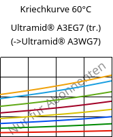 Kriechkurve 60°C, Ultramid® A3EG7 (trocken), PA66-GF35, BASF