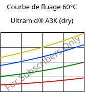 Courbe de fluage 60°C, Ultramid® A3K (sec), PA66, BASF