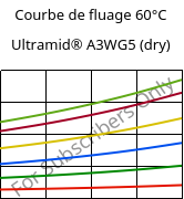 Courbe de fluage 60°C, Ultramid® A3WG5 (sec), PA66-GF25, BASF