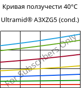 Кривая ползучести 40°C, Ultramid® A3XZG5 (усл.), PA66-I-GF25 FR(52), BASF