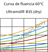 Curva de fluencia 60°C, Ultramid® B3S (dry), PA6, BASF