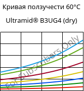 Кривая ползучести 60°C, Ultramid® B3UG4 (сухой), PA6-GF20 FR(30), BASF