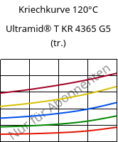 Kriechkurve 120°C, Ultramid® T KR 4365 G5 (trocken), PA6T/6-GF25 FR(52), BASF