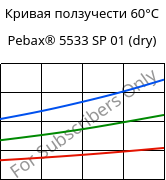 Кривая ползучести 60°C, Pebax® 5533 SP 01 (сухой), TPA, ARKEMA