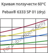 Кривая ползучести 60°C, Pebax® 6333 SP 01 (сухой), TPA, ARKEMA