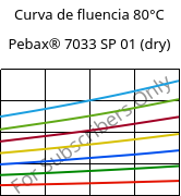 Curva de fluencia 80°C, Pebax® 7033 SP 01 (dry), TPA, ARKEMA