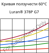 Кривая ползучести 60°C, Luran® 378P G7, SAN-GF35, INEOS Styrolution