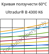 Кривая ползучести 60°C, Ultradur® B 4300 K6, PBT-GB30, BASF