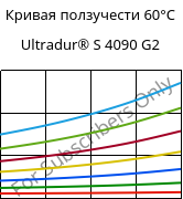 Кривая ползучести 60°C, Ultradur® S 4090 G2, (PBT+ASA+PET)-GF10, BASF