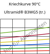 Kriechkurve 90°C, Ultramid® B3WG5 (trocken), PA6-GF25, BASF