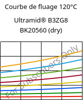 Courbe de fluage 120°C, Ultramid® B3ZG8 BK20560 (sec), PA6-I-GF40, BASF