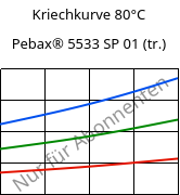 Kriechkurve 80°C, Pebax® 5533 SP 01 (trocken), TPA, ARKEMA