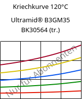 Kriechkurve 120°C, Ultramid® B3GM35 BK30564 (trocken), PA6-(MD+GF)40, BASF