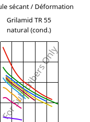 Module sécant / Déformation , Grilamid TR 55 natural (cond.), PA12/MACMI, EMS-GRIVORY