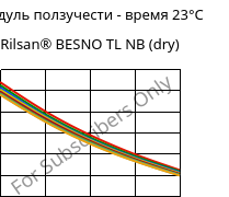 Модуль ползучести - время 23°C, Rilsan® BESNO TL NB (сухой), PA11, ARKEMA