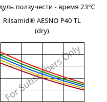 Модуль ползучести - время 23°C, Rilsamid® AESNO P40 TL (сухой), PA12, ARKEMA