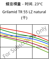 蠕变模量－时间. 23°C, Grilamid TR 55 LZ natural (烘干), PA12/MACMI, EMS-GRIVORY