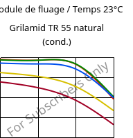 Module de fluage / Temps 23°C, Grilamid TR 55 natural (cond.), PA12/MACMI, EMS-GRIVORY