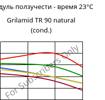 Модуль ползучести - время 23°C, Grilamid TR 90 natural (усл.), PAMACM12, EMS-GRIVORY
