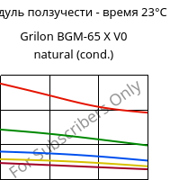 Модуль ползучести - время 23°C, Grilon BGM-65 X V0 natural (усл.), PA6-GF30, EMS-GRIVORY