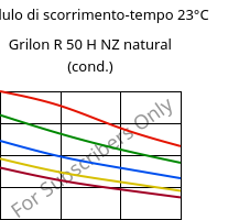 Modulo di scorrimento-tempo 23°C, Grilon R 50 H NZ natural (cond.), PA6, EMS-GRIVORY