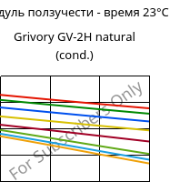 Модуль ползучести - время 23°C, Grivory GV-2H natural (усл.), PA*-GF20, EMS-GRIVORY