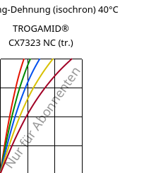 Spannung-Dehnung (isochron) 40°C, TROGAMID® CX7323 NC (trocken), PAPACM12, Evonik