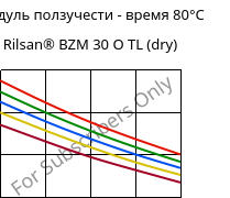 Модуль ползучести - время 80°C, Rilsan® BZM 30 O TL (сухой), PA11-GF30, ARKEMA