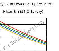 Модуль ползучести - время 80°C, Rilsan® BESNO TL (сухой), PA11, ARKEMA