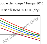 Module de fluage / Temps 80°C, Rilsan® BZM 30 O TL (sec), PA11-GF30, ARKEMA