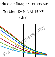 Module de fluage / Temps 60°C, Terblend® N NM-19 XP (sec), (ABS+PA6), INEOS Styrolution