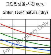 크립탄성율-시간 80°C, Grilon TSS/4 natural (건조), PA666, EMS-GRIVORY