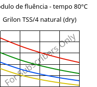 Módulo de fluência - tempo 80°C, Grilon TSS/4 natural (dry), PA666, EMS-GRIVORY