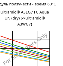 Модуль ползучести - время 60°C, Ultramid® A3EG7 FC Aqua UN (сухой), PA66-GF35, BASF