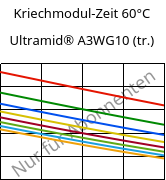 Kriechmodul-Zeit 60°C, Ultramid® A3WG10 (trocken), PA66-GF50, BASF